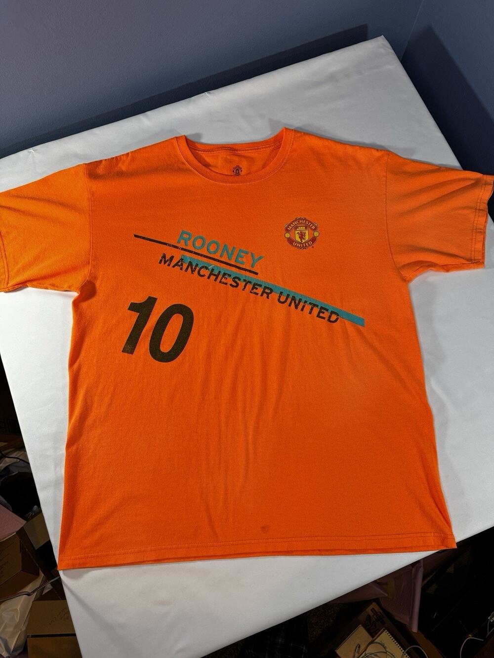 Wayne Rooney Manchester United #10 T Shirt Mens XL Orange Soccer Football